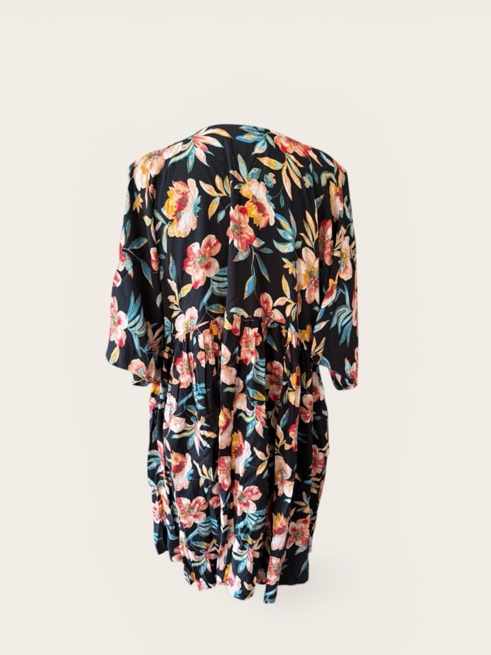 NWOT I Joan Women’s Black Floral Swim Cover-Up Dress - Picture 4 of 4